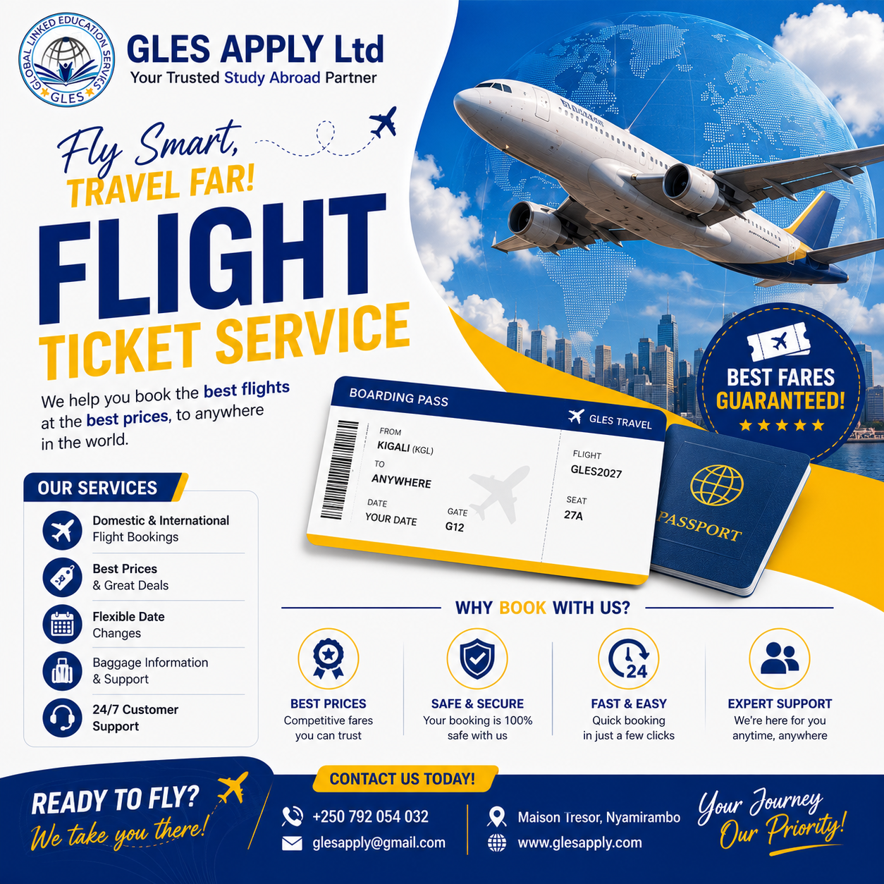 Fly Smart, Travel Far: Reliable Flight Ticket Services with GLES APPLY